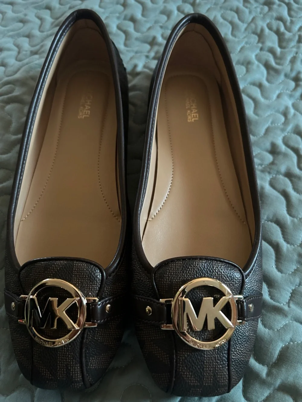 Michael Kors Dark Brown Logo MK Slip-On Loafers